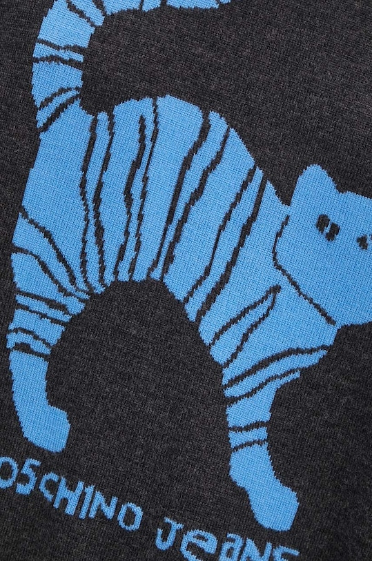 Vlněný svetr Moschino Jeans 0912.8203 šedá