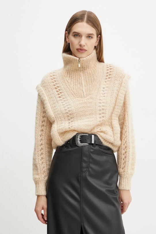 BA&SH pulover de lana groase bej 1H24BALA