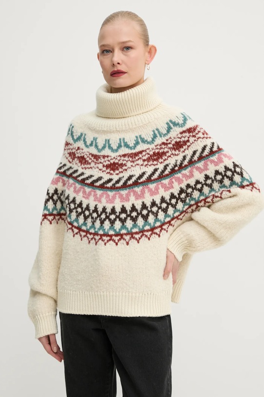 Vlněný svetr BA&SH rolák béžová 1H24ICEB