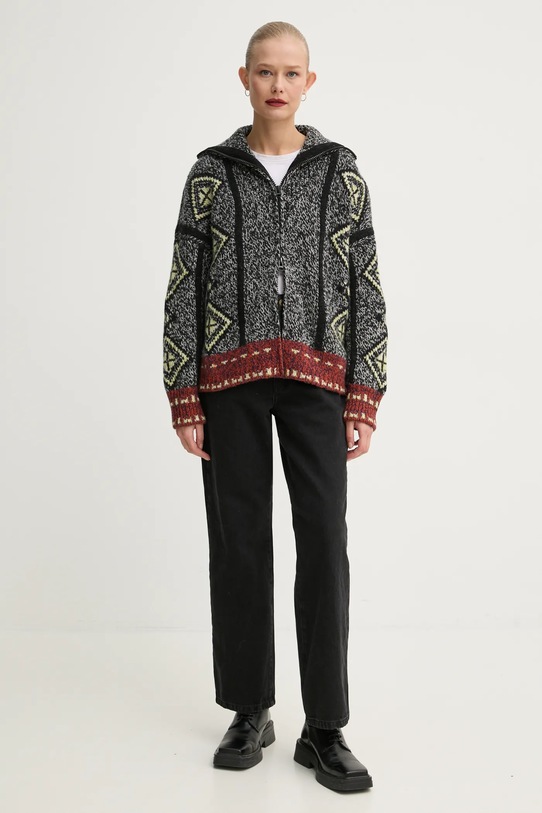 BA&SH kardigan wełniany 1H24INAC czarny AW24