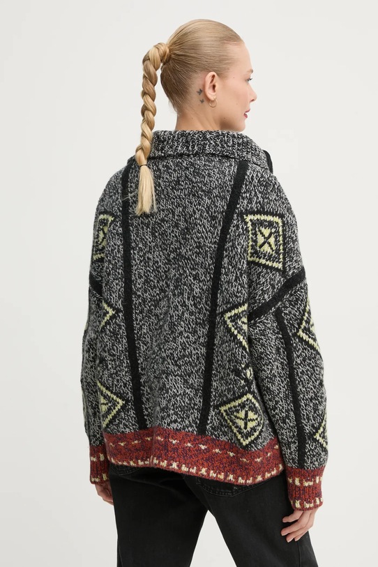 Odzież BA&SH kardigan wełniany 1H24INAC czarny