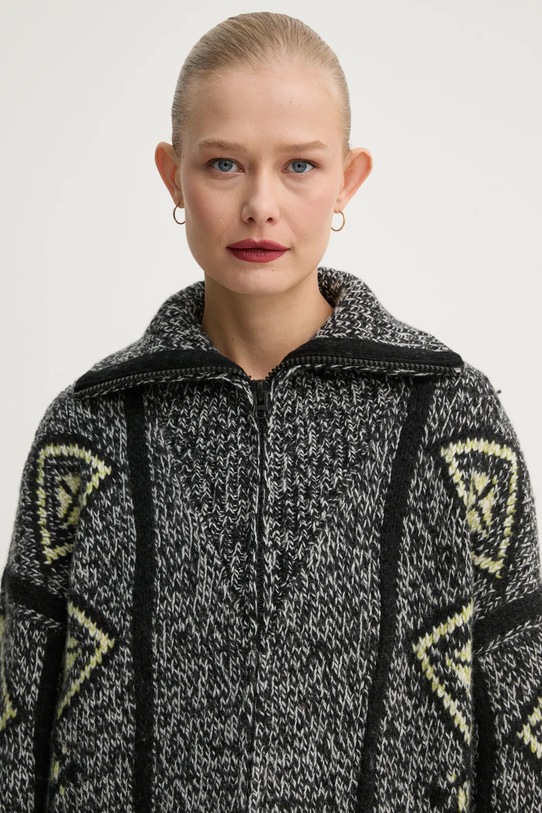 BA&SH kardigan wełniany czarny 1H24INAC