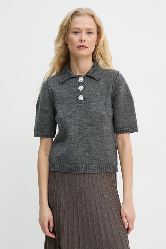 BA&SH pulover de lana fixat gri 1H24TYLA