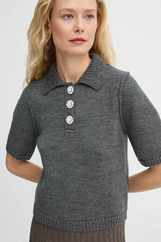 BA&SH pulover de lana gri 1H24TYLA