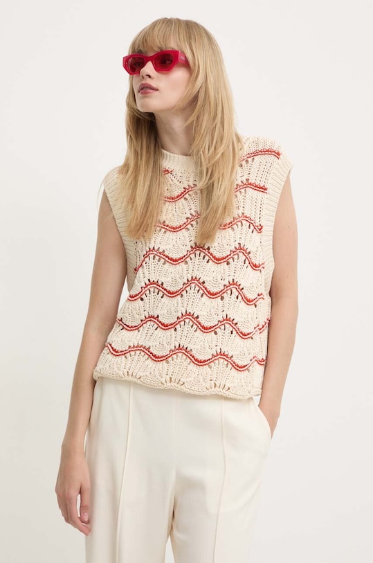 Бавовняна жилетка Stine Goya бавовна бежевий SG5949