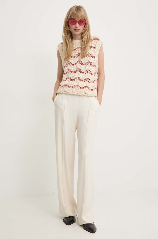 Stine Goya vestă din bumbac SG5949 bej AW24