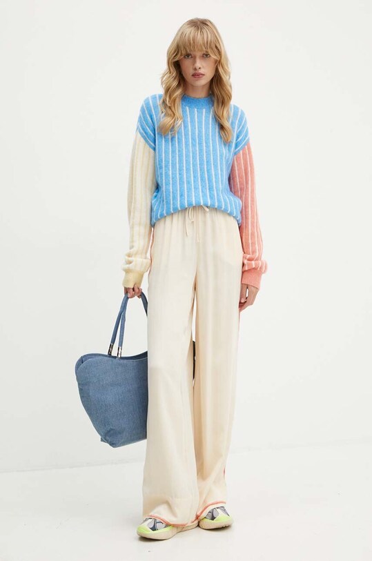 Stine Goya maglione in misto lana SG5955 blu AW24