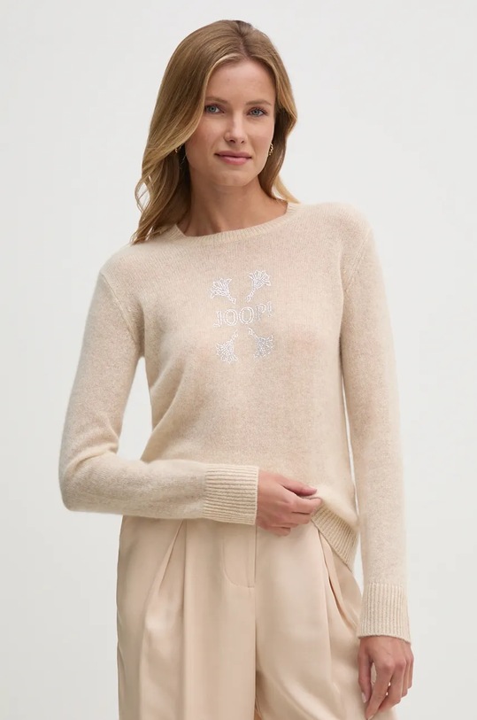 Pulover od kašmira Joop! natpis bež 30042809