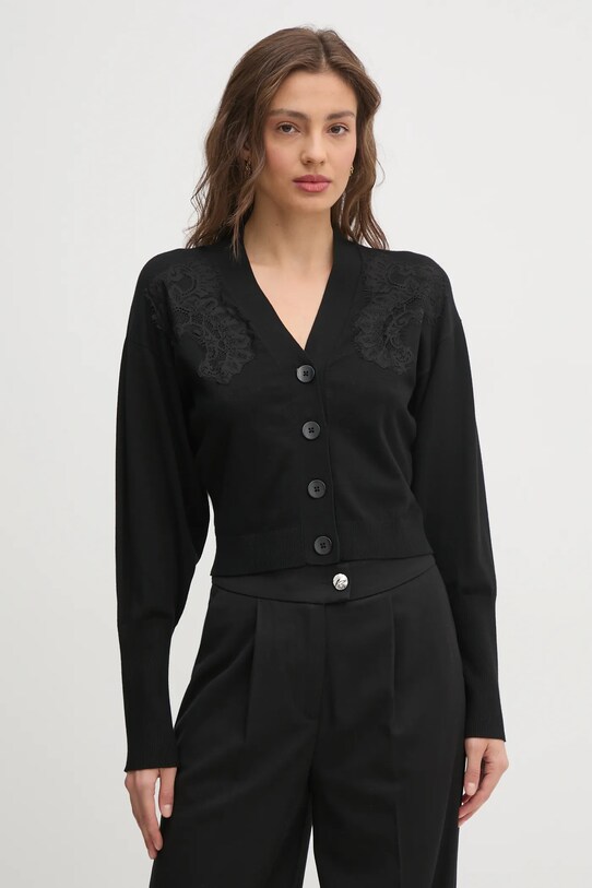 United Colors of Benetton cardigan imprimeu negru 17Q3D604K