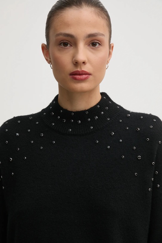 Pulover s dodatkom vune United Colors of Benetton crna 1QCSD203M