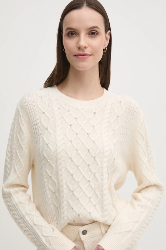 Пуловер с вълна United Colors of Benetton 1QCSD10CC бежов AW24