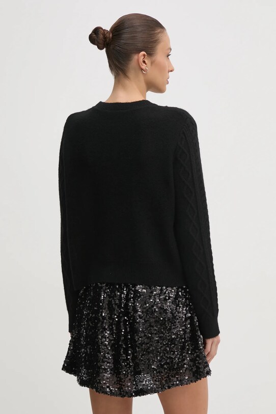 Ρούχα Πουλόβερ με προσθήκη μαλλιού United Colors of Benetton 1QCSD10CC μαύρο