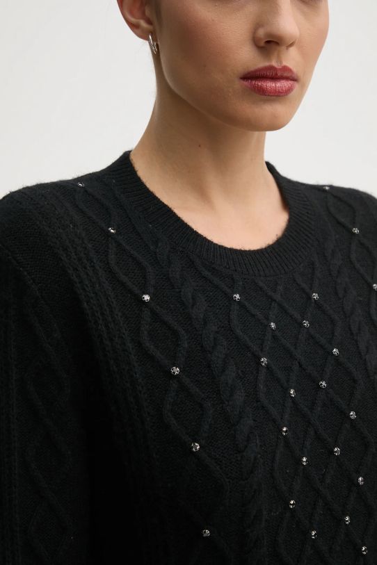 Πουλόβερ με προσθήκη μαλλιού United Colors of Benetton 1QCSD10CC μαύρο