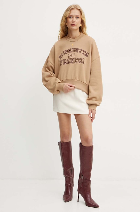 Elisabetta Franchi felpa MD00346E2 beige AW24