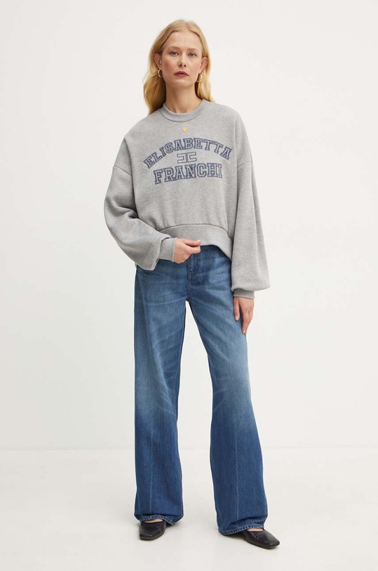 Mikina Elisabetta Franchi MD00346E2 šedá AW24