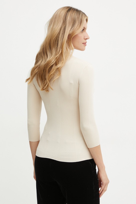 Odzież Elisabetta Franchi sweter z domieszką jedwabiu MK09B46E2 beżowy