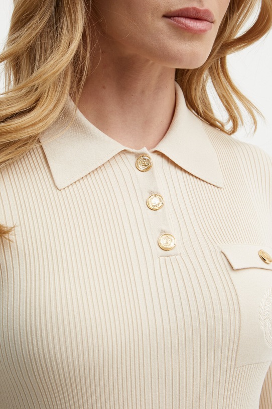 Elisabetta Franchi sweter z domieszką jedwabiu MK09B46E2 beżowy
