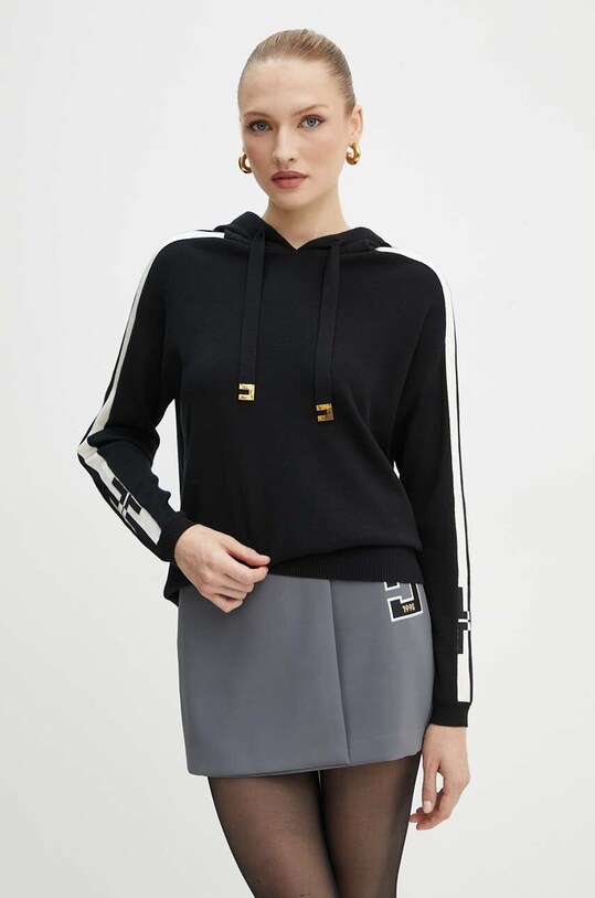 Elisabetta Franchi sweter MK54S46E2 czarny AW24