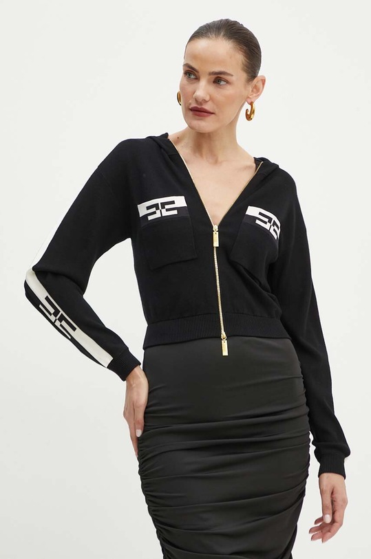 Elisabetta Franchi cardigan cu modele negru MK56S46E2