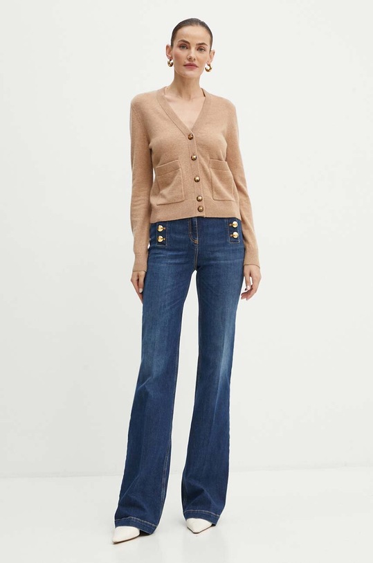 Elisabetta Franchi cardigan din lana MK66S46E2 bej AW24