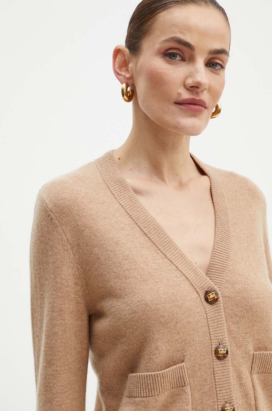 Elisabetta Franchi cardigan din lana bej MK66S46E2