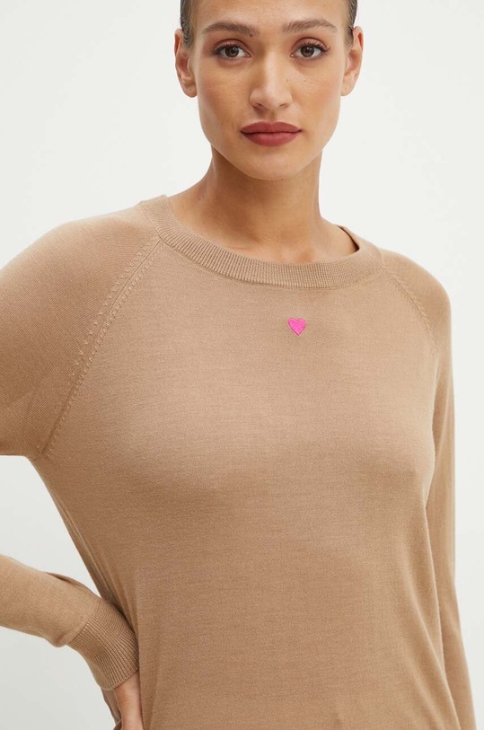 MAX&Co. sweter wełniany beżowy 2428369954200