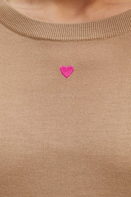 MAX&Co. sweter wełniany 2428369954200 beżowy