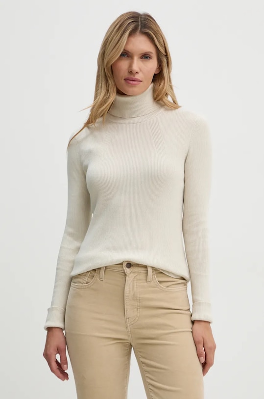 Bavlněný svetr Marc O'Polo rolák béžová 409501460679