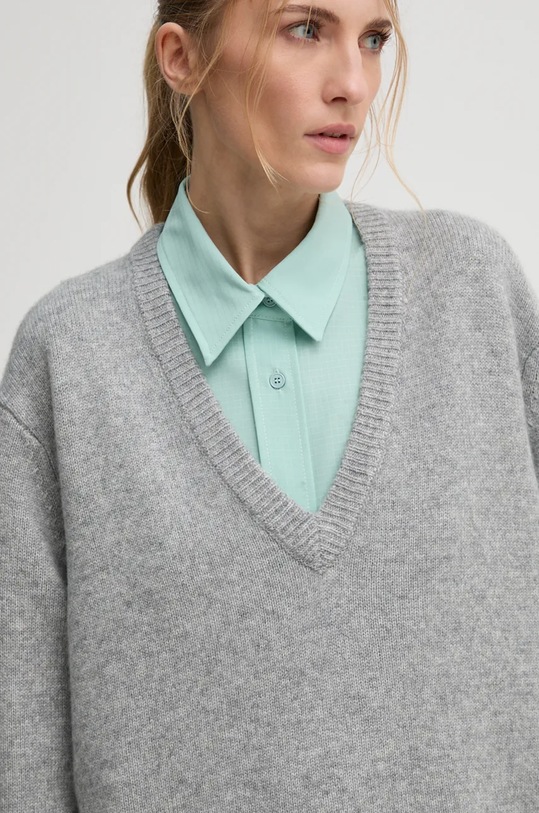 Herskind pulover de lana Dicte gri 5337974