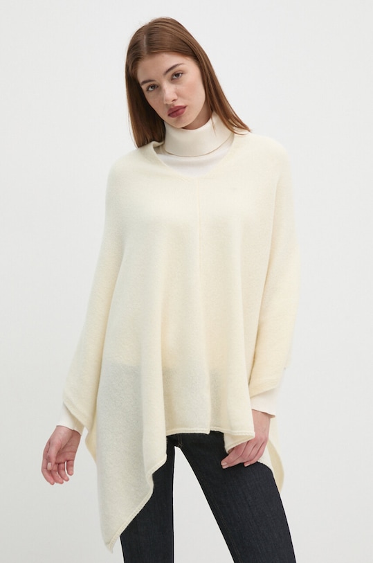 United Colors of Benetton poncho de lana uni bej 103MDU004