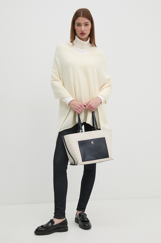 United Colors of Benetton poncho de lana 103MDU004 bej AW24