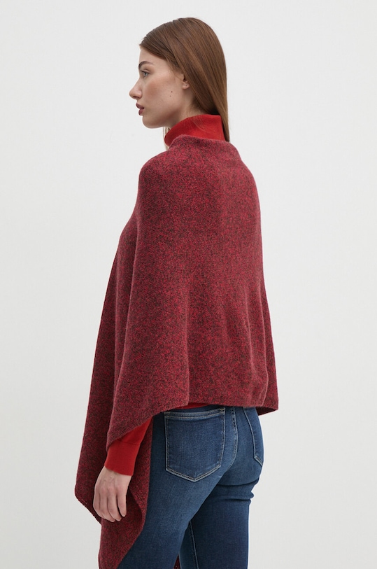 Odzież United Colors of Benetton poncho wełniane 103MDU004 czerwony
