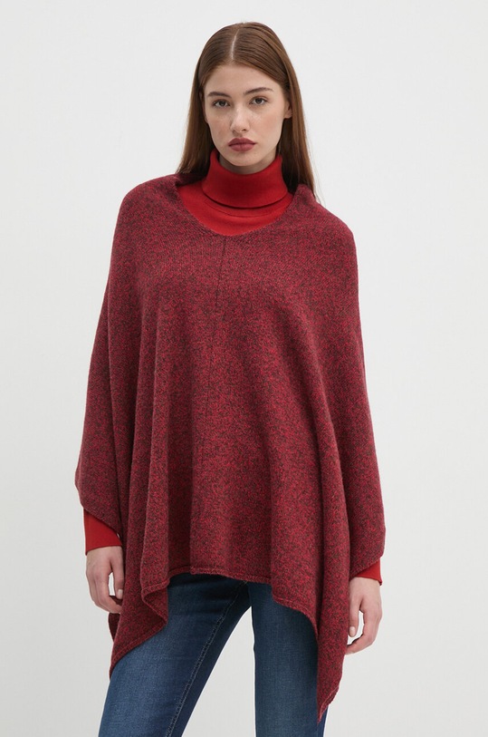 United Colors of Benetton poncho wełniane czerwony 103MDU004
