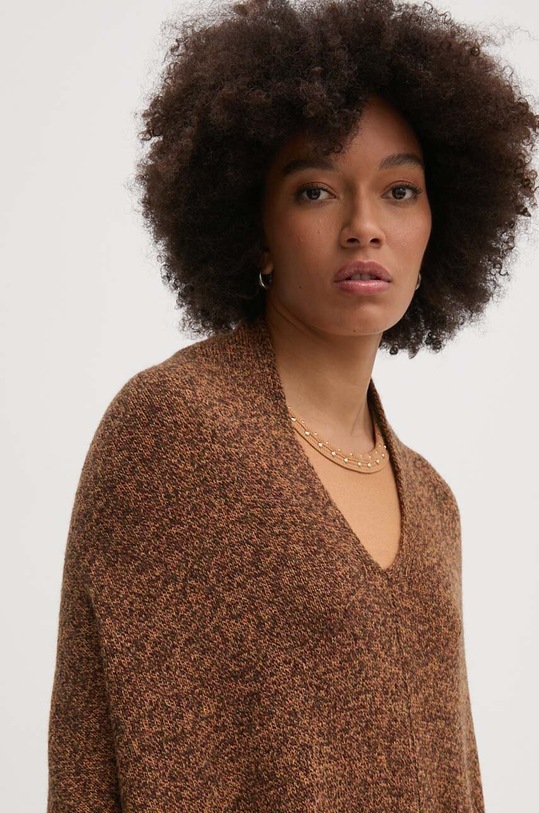 United Colors of Benetton poncho wełniane brązowy 103MDU004