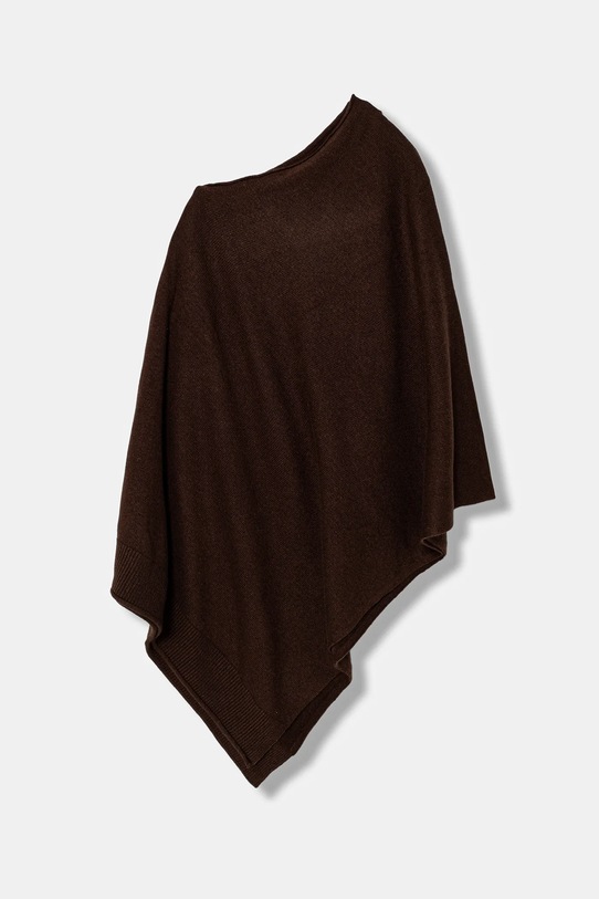 United Colors of Benetton poncho z domieszką wełny 1235DU01A brązowy AW25