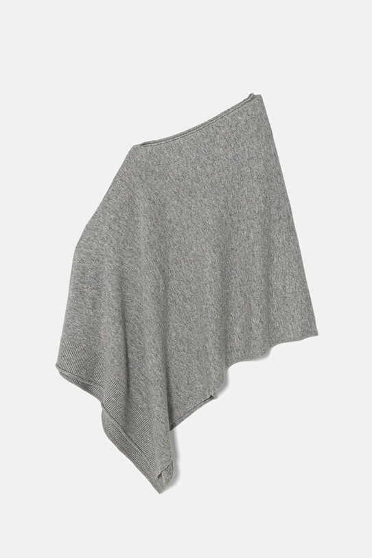 United Colors of Benetton poncho din amestec de lână uni gri 1235DU01A