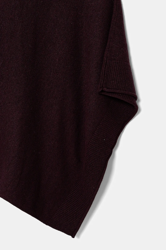 United Colors of Benetton poncho z domieszką wełny 1235DU01A bordowy AW25