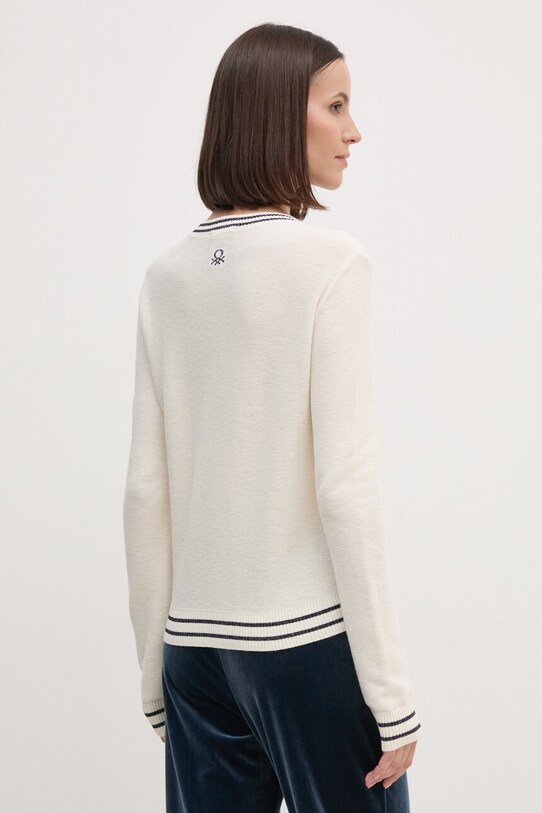 Odzież United Colors of Benetton sweter z domieszką jedwabiu 1SMYE10B8 beżowy
