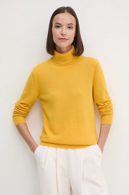 United Colors of Benetton sweter wełniany wełna żółty 1002D2348