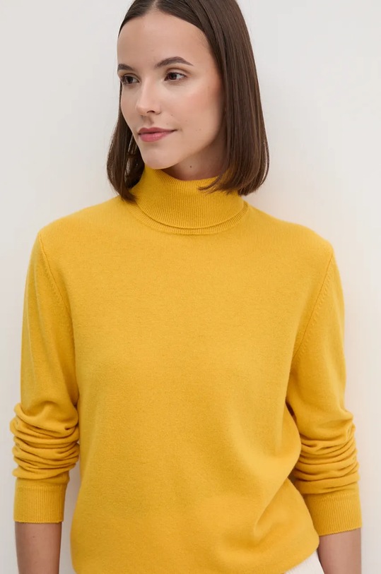 United Colors of Benetton sweter wełniany 1002D2348 żółty AW25