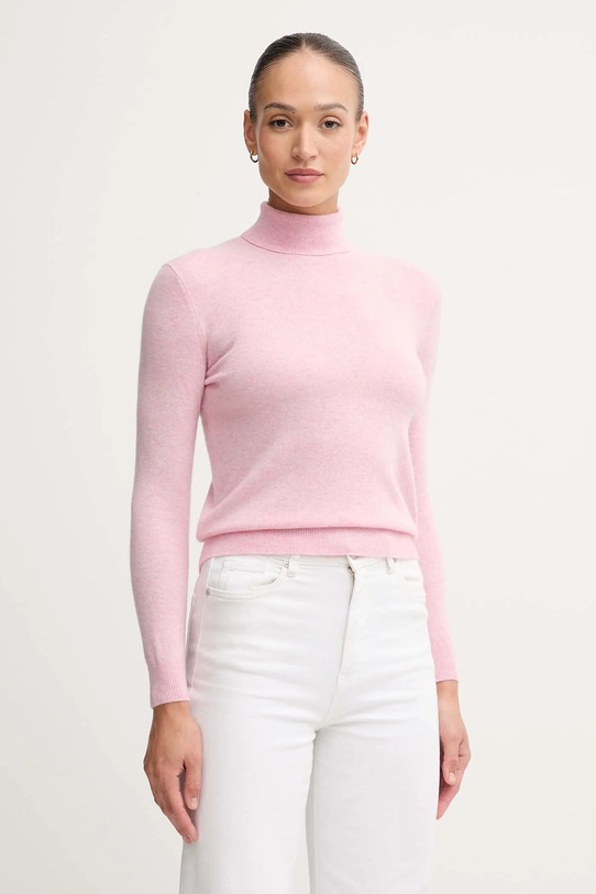Шерстяной свитер United Colors of Benetton розовый 1002D2348