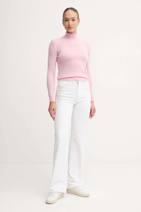 Шерстяной свитер United Colors of Benetton 1002D2348 розовый AW25