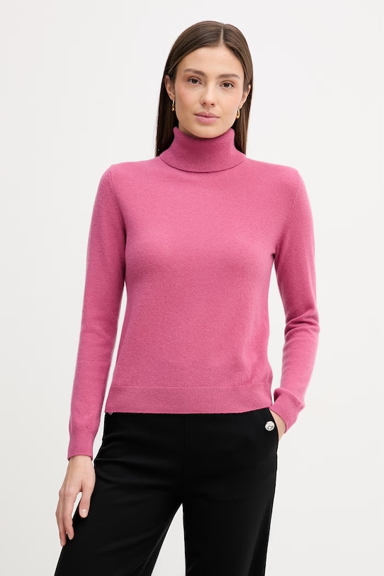 United Colors of Benetton sweter wełniany różowy 1002D2348