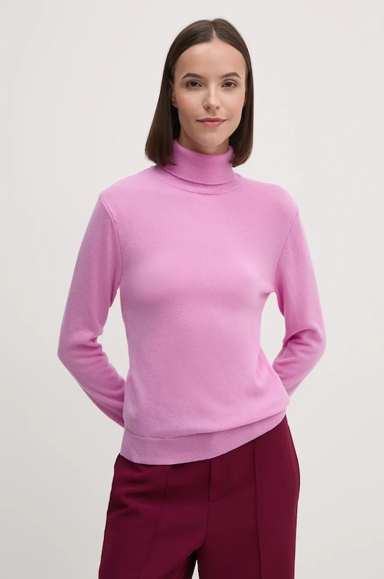 United Colors of Benetton sweter wełniany wełna fioletowy 1002D2348