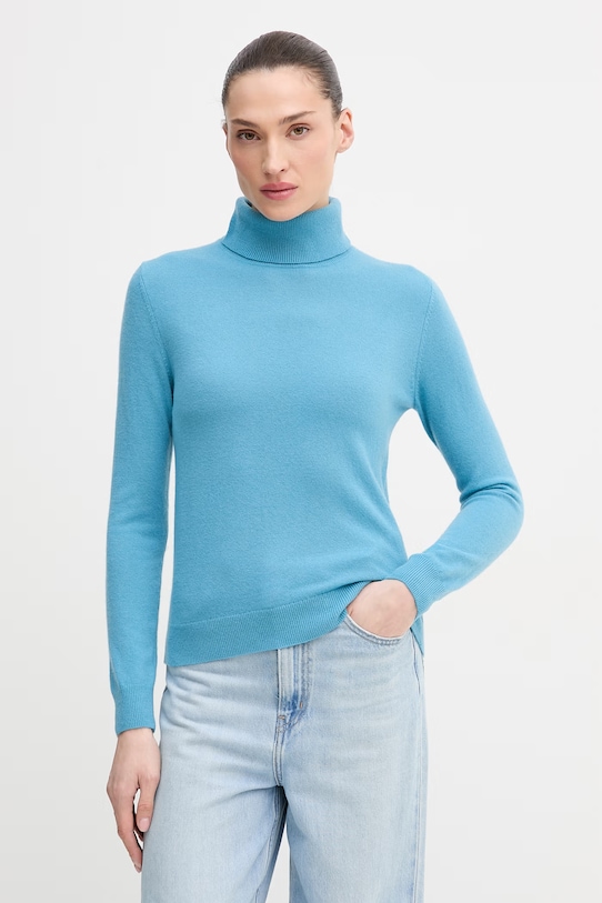 United Colors of Benetton sweter wełniany niebieski 1002D2348