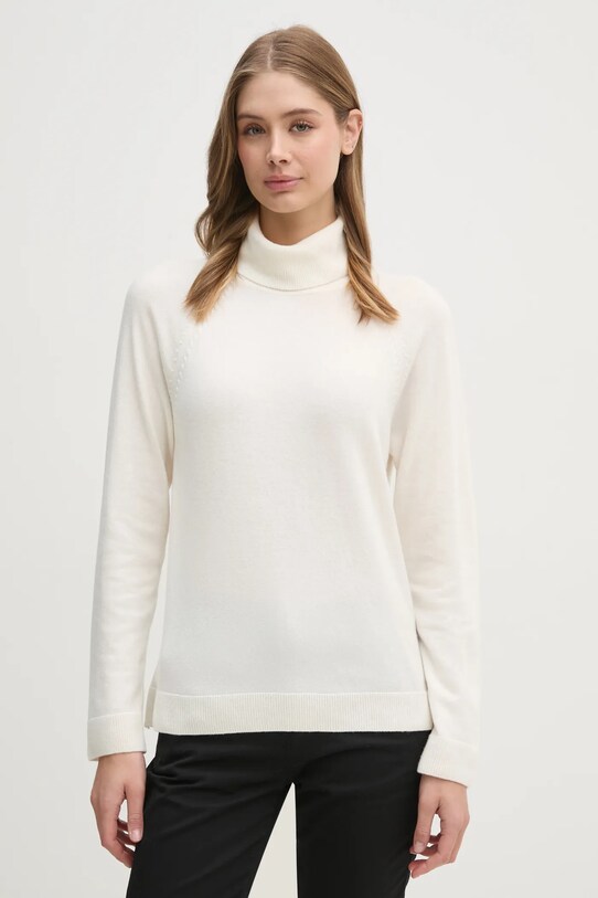 Svetr s příměsí vlny United Colors of Benetton rolák béžová 1035D2551