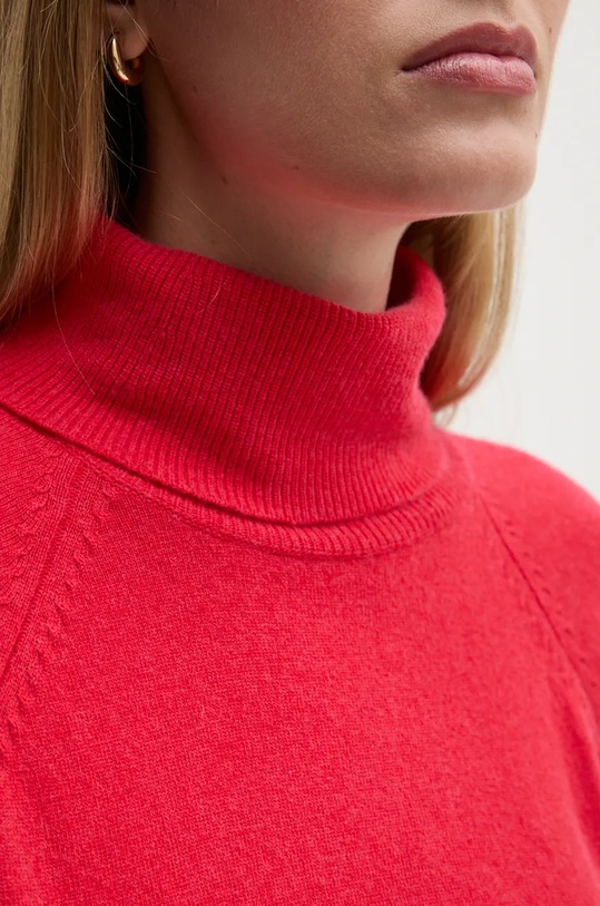 United Colors of Benetton sweter z dodatkiem wełny czerwony 1035D2551