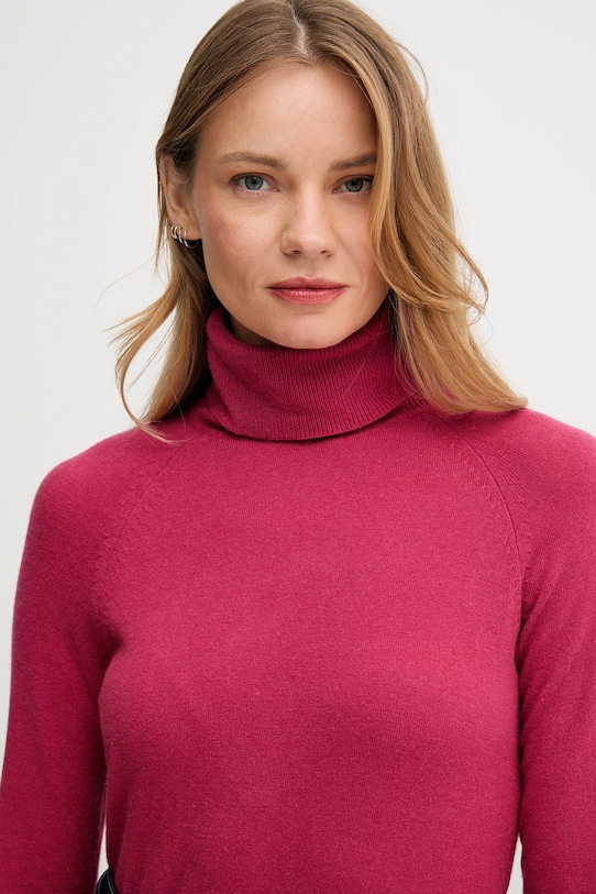 Odzież United Colors of Benetton sweter z dodatkiem wełny 1035D2551 różowy