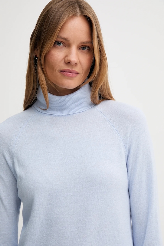 United Colors of Benetton sweter z dodatkiem wełny niebieski 1035D2551