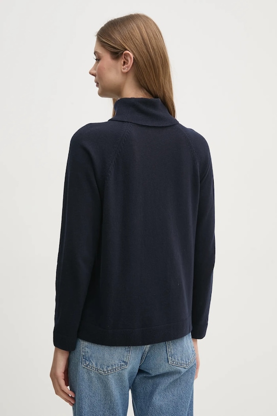 Ruházat United Colors of Benetton pulóver gyapjúkeverékből 1035D2551 sötétkék